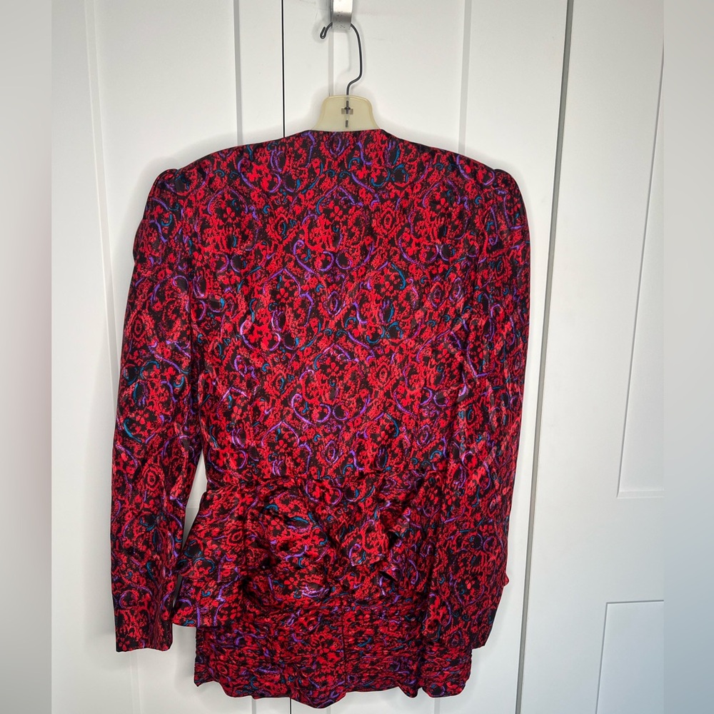 FINAL SALE Raul Blanco Neiman Marcus Vintage 2 Piece 100% Silk Suit Jacket Skirt - Picture 6 of 13